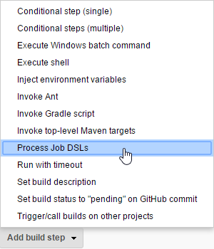 Add build step: Process Job DSLs