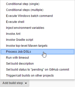 Add build step: Process Job DSLs